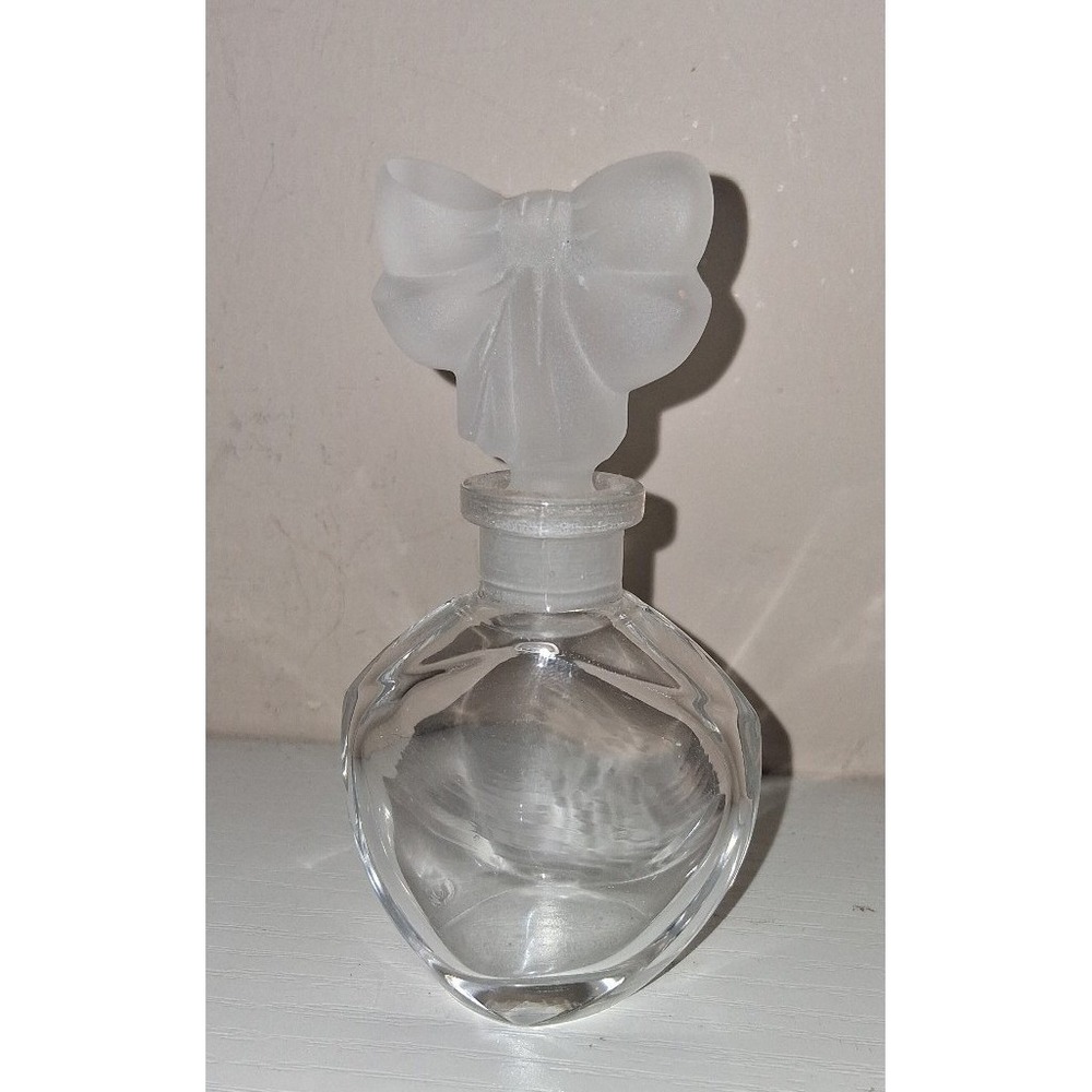 Gorham Crystal Perfume Bottle Frosted Bow Stopper West Germany 4"